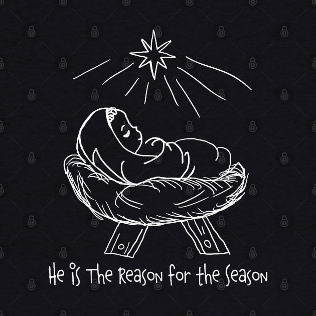 Religious Line Art Christmas He is The Reason for the Season by Brasilia Catholic